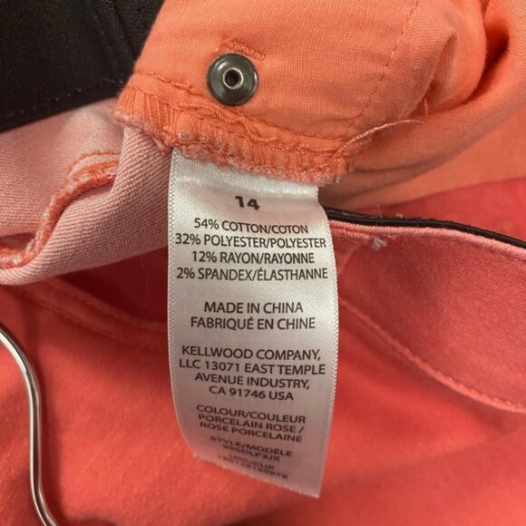 Womens Coral Jeans Raw Hem Ankle Detail Size 14 - Picture 4 of 4